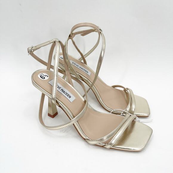 Steve Madden Kyrah Shoes SZ 6.5 Gold Platform Heels Ankle Straps Wedding Formal - Picture 3 of 16